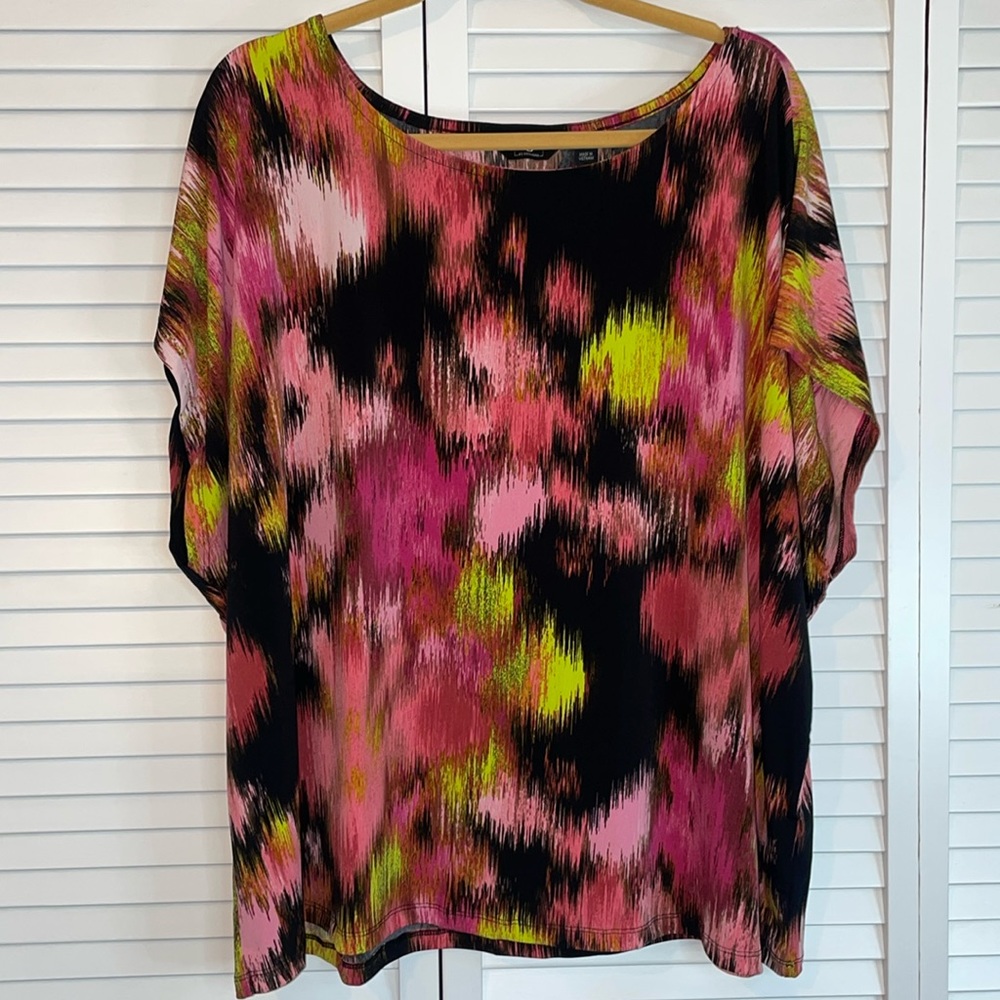 G by Giuliana top drop shoulder short sleeve abstract print 3xp